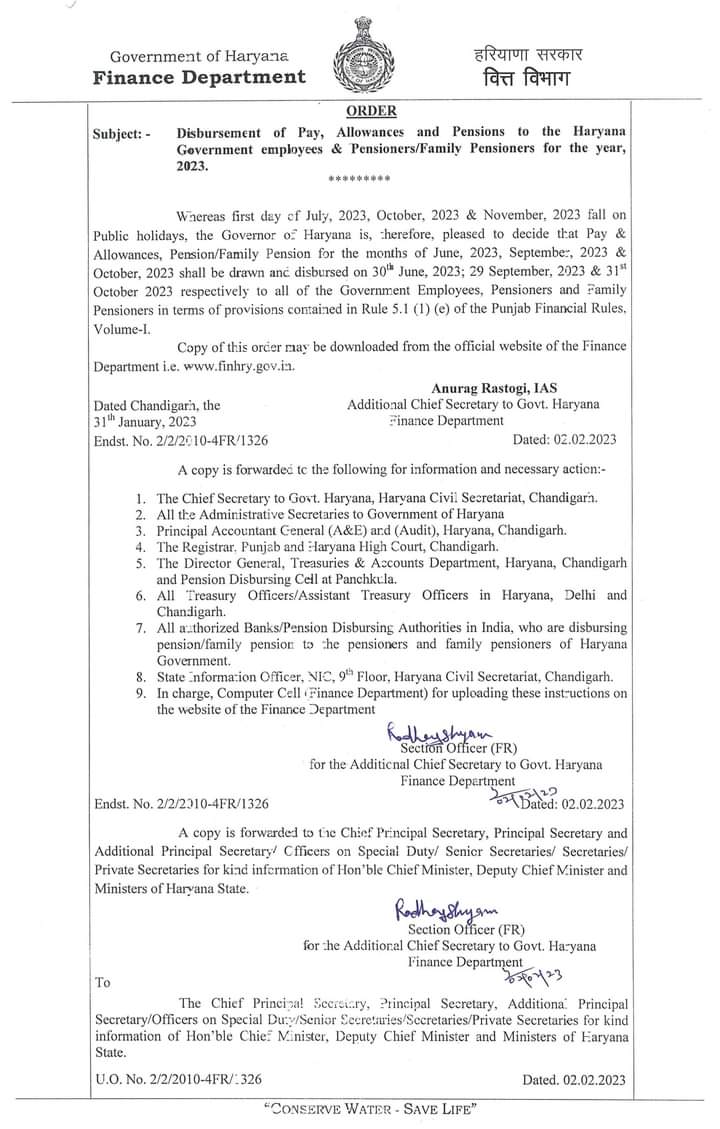 Disbursement of Pay, Allowances and Pension to the Govt Employees and